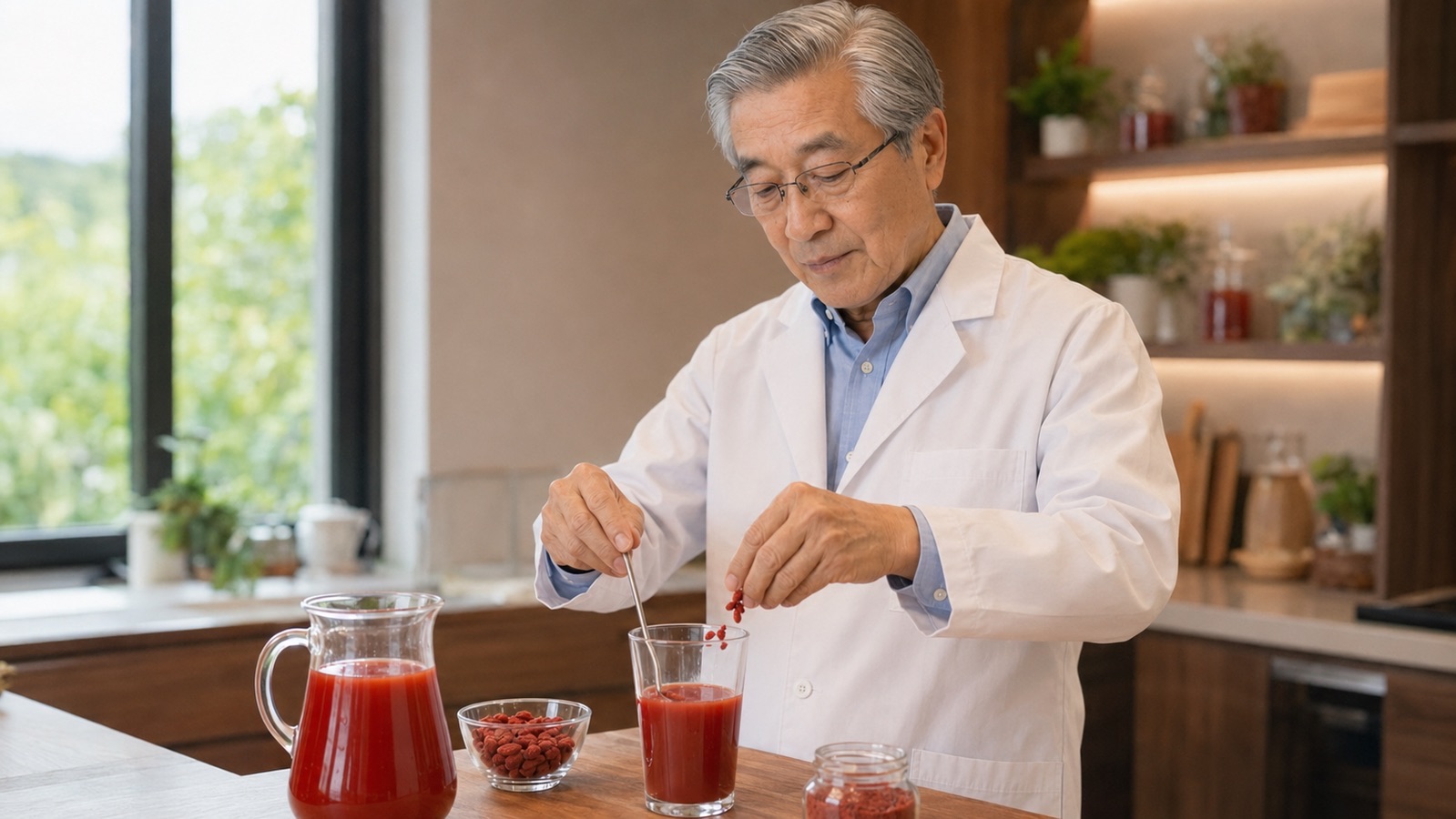 The Red Vitamin mix being prepared
